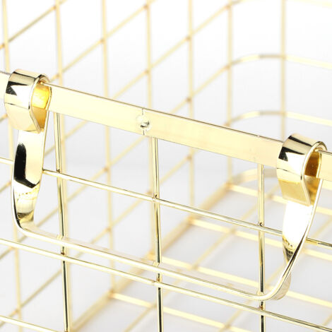 Aufbewahrungskorb – Wäschekorb – Edelstahldraht – Gold – 39,8 x 35,5 x 26,8 cm