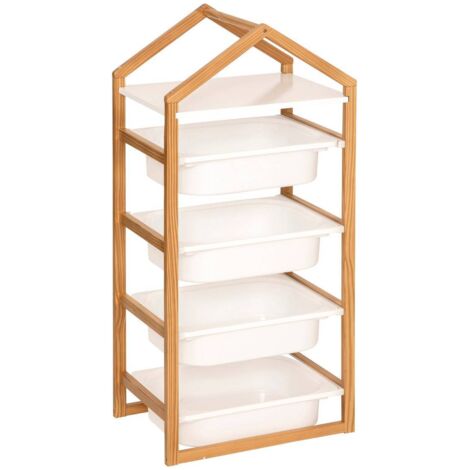 Aufbewahrungsmöbel 4 Regale Bako weiß 43x94,5cm - Atmosphera créateur d'intérieur