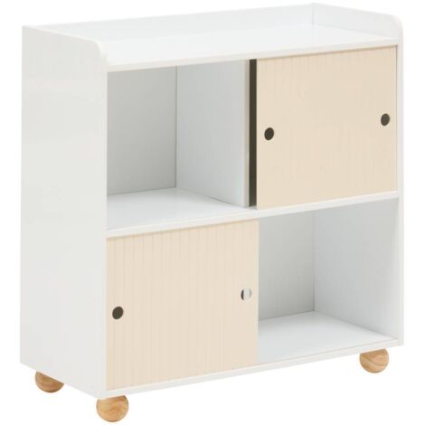 Aufbewahrungsmöbel für Kinder Bouli 2 Türen 2 Fächer Beige 69,5x30x71 cm - Atmosphera créateur d'intérieur