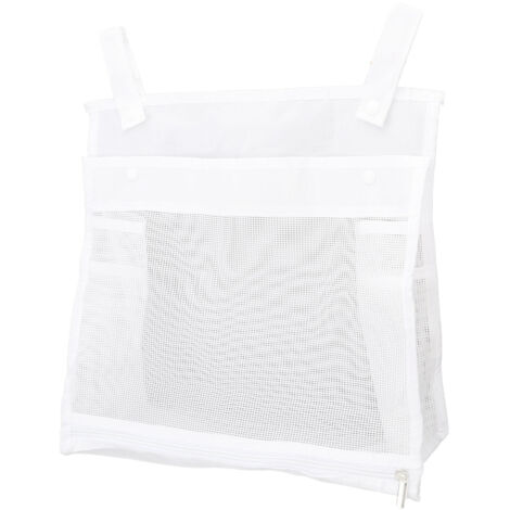 Aufbewahrungsnetz für Babyspielzeug – Wasserdichte Badetasche mit Reißverschluss – Weißer Organizer