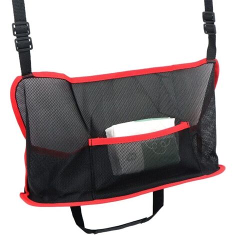Aufbewahrungsnetz fürs Auto - Universelle Rücksitz-Netztasche, verstellbare Netztasche für Geldbörsen und Mobiltelefone (1 Stück, rot)