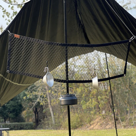[Aufbewahrungsnetz] Multifunktionales, tragbares und abnehmbares Aufbewahrungsnetz aus HDPE für Camping und Outdoor-Aktivitäten mit 32 cm Durchmesser