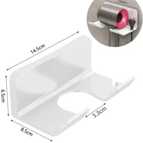 Aufbewahrungsregal, Haartrocknerhalter, Wandmontage, Badezimmerregal, Ablageregale, Zubehörregale, Haarbürstenablage, Weiß