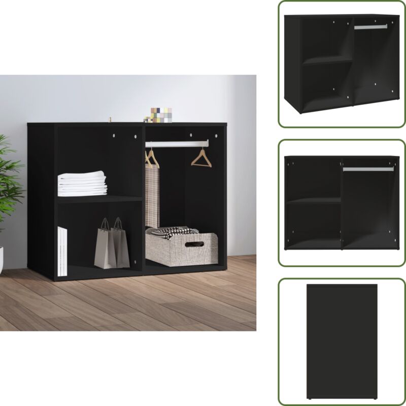 Vidaxl - Regal Für Schminktisch Schwarz 80x40x65 Cm Holzwerkstoff - Schreibtisch Organizer - Kosmetikaufbewahrung - Badezimmer Organisation -