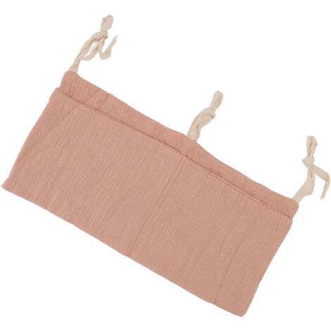 Aufbewahrungstasche für Babybetten, 2 Fächer, verstellbarer Gurt, rosa Tasche für Spielzeug und Zubehör