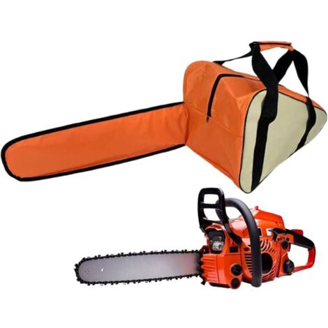 Aufbewahrungstasche für Kettensägen. Robuste und wasserdichte Tragetasche für Kettensägen bis 50 cm Länge mit gepolsterter Innenauskleidung. Gefertigt aus hochdichtem Oxford-Gewebe. Schützt die Ketten