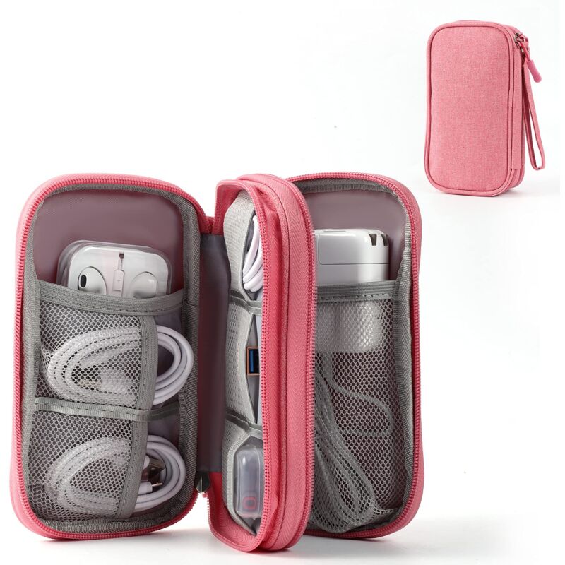 Image of Aufbewahrungstasche für Elektronik, 3 Fächer, Reisetasche für Kabel, tragbare Elektroniktasche
