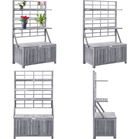 Aufbewahrungstruhe mit Rankgitter 99x55x160cm Massivholz Akazie - Gartentresore - Gartenkisten - Holzkasten - Aufbewahrungsmöglichkeit Im Freien - Blumenträger - Home & Living