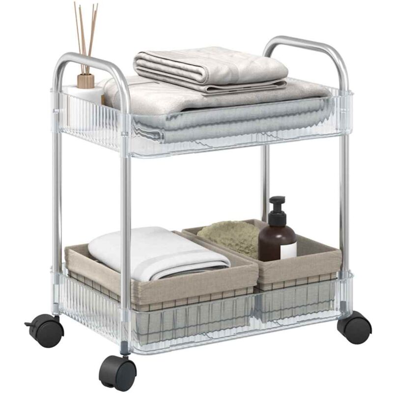 Aufbewahrungswagen 2 Etagen Transparent 37x28x43, 5 Cm Acryl Vidaxl