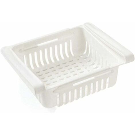 Aufbewahrungszubehör für die Küche, Kühlschrankschubladen-Organizer, Kühlschrankschubladen-Regalhalter, Aufbewahrungsbox, Kühlschrank-Trennwandschicht, Heim-Organizer (1 Stück, weiß)