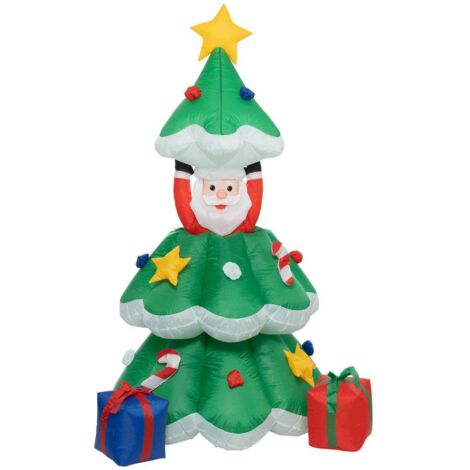 Aufblasbare Dekoration Weihnachtsmann und Tannenbaum H180cm mit Trafo - Feeric lights & christmas