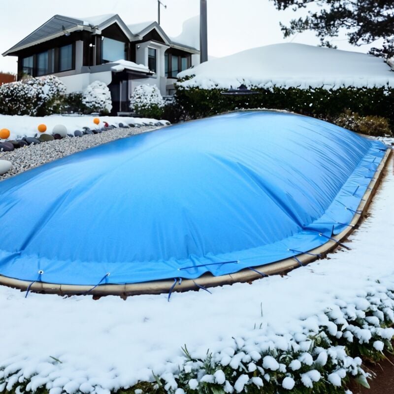 Evolution - Aufblasbare Poolabdeckung Oval 525x320 cm Blau Überwinterung Luft Kissen Pool