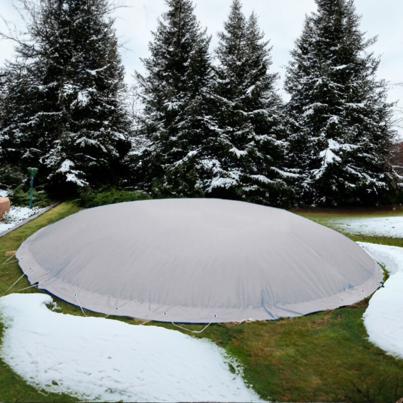 Evolution - Aufblasbare Poolabdeckung Rund 400 cm Grau Überwinterung Luft Kissen Pool