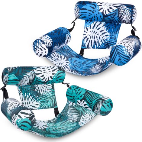 Aufblasbare Schwimmhilfen für Erwachsene, 2er-Pack schwimmende Liegen, aufblasbare Pool-Schwimmhilfen für Erwachsene, schwimmender Stuhl für Partys, Sommer, Strand, See, Wasser