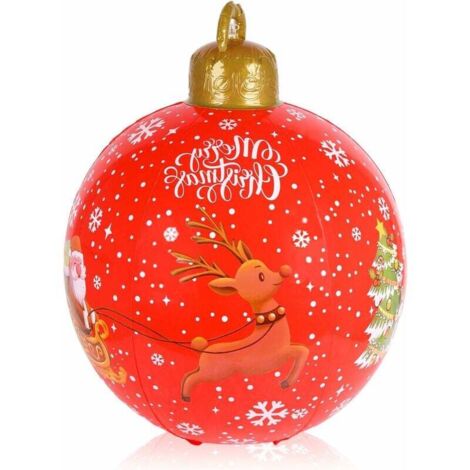 Aufblasbare Weihnachtskugel aus PVC, 60 cm, Weihnachtsdekoration, Weihnachtskugel, Weihnachtskugel für die Weihnachtshofdekoration (Farbe: B)