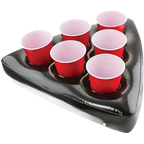 Aufblasbarer Getränkehalter mit Vielen Löchern für Strandpartys Praktischer Becherhalter für Bier und Drinks für Pool und Outdoor Aktivitäten Schwarz