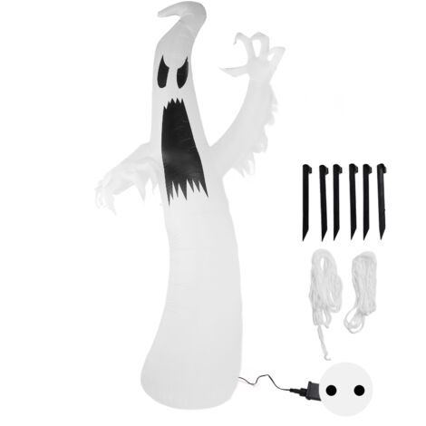 Aufblasbarer Halloween-Geist (Riesengröße, 3,65 m), für Garten, Rasen, Innen- und Außenbereich – 220-V-Dekoration