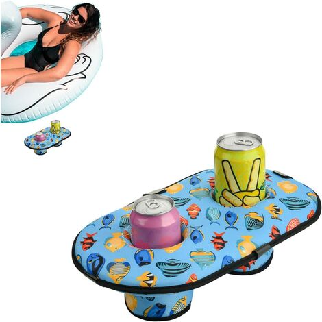 Schwimmender aufblasbarer Getränkehalter, 2-in-1-Halter für Getränke und  Snacks, 8-Loch-Poolbar, großer Untersetzer
