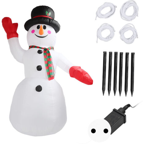 Aufblasbarer Riesenschneemann (2,4 m), Gartendekoration mit 220-V-EU-Stecker