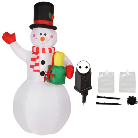 Aufblasbarer Schneemann (1,5 m) mit rotierenden, farbigen LEDs für den Garten – 220–240 V (EU)