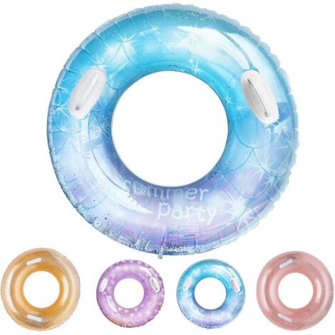 Aufblasbarer Schwimmring aus Segeltuch (90 Pfund mit Griff), Pailletten-Schwimmring für Erwachsene und Kinder, Sommer-Pool- und Strandspielzeug, Dco