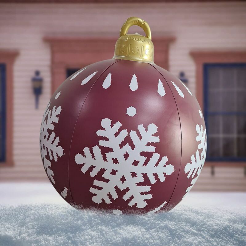 Outdoor Inflatable Christmas Ball 23.6 Inch Christmas Tree Decorations Ball with Mirror Reflection Giant pvc Christmas Decoration Ball for Home Xmas