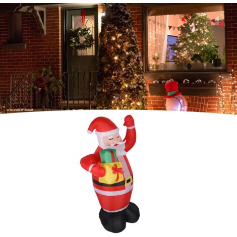 Aufblasbarer Weihnachtsmann – Festliche Gartendekoration mit LED-Beleuchtung, wasserabweisend (IP44), aus wasserdichtem Polyester, 1,8 m hoch, für Veranstaltungen und Partys
