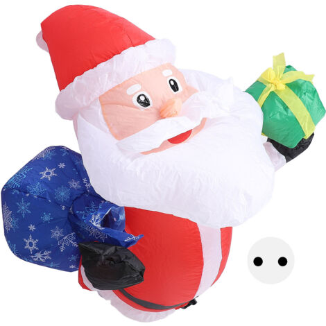 Aufblasbarer Weihnachtsmann mit Gebläse, LED-Licht, 210T Polyesterfaser, 1,2 m, IP44 wasserdicht, zur Fenstermontage, 220–240 V EU-Stecker