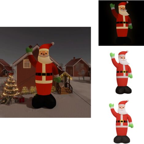 Aufblasbarer Weihnachtsmann mit LEDs 820 cm - Weihnachtsdeko - Weihnachtsbaumschmuck - Outdoor Beleuchtung - Lichterkette - Winterdekoration