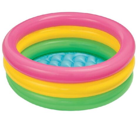 Aufblasbares Babybecken 60 cm, 90 cm, 120 cm, Regenbogenfarben, rundes PVC-Planschbecken für Kinder mit Pumpe