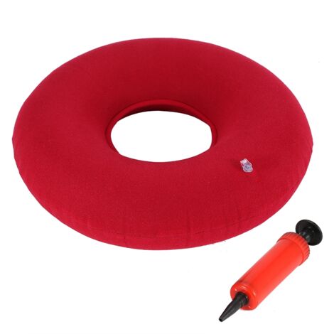 Aufblasbares Hämorrhoidenkissen – Ergonomisches Sitzkissen mit Pumpe (Rot)