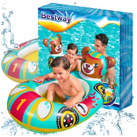 Aufblasbares Wasserrad für Kinder Ponton Teddybär BESTWAY Safe 117x116 cm