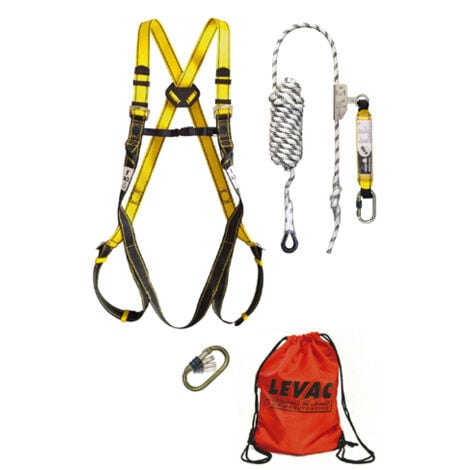 Auffanggurt 3800C + 1 Auffanggerät 3803A100 + 2 Karabinerhaken + 1 rechteckige Tasche LEVAC - 36161KIT2V