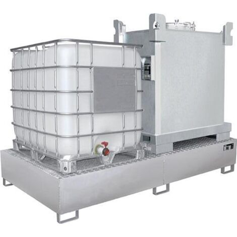 Auffangwanne 1000l L2650xB1300xH435mm VA o.Gitterrost BAUER