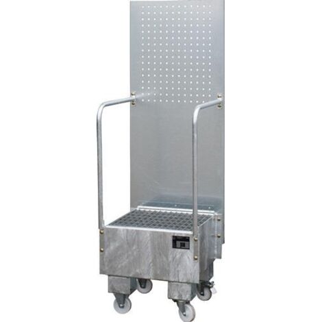 Auffangwanne 60l L570xB590xH1775mm Stahlbl.m.Giiterrost silber BAUER