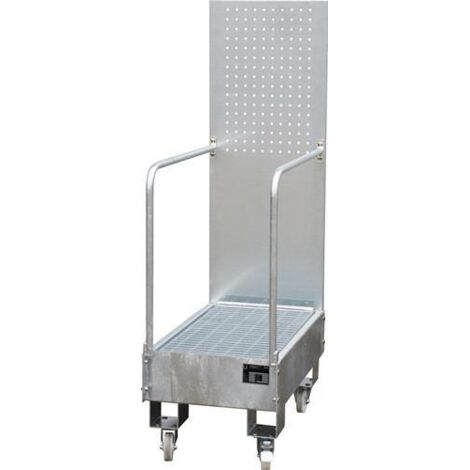 Auffangwanne 60l L875xB500xH1685mm Stahlbl.m.Giiterrost silber BAUER