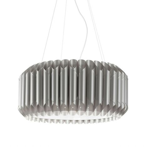 Aufhängung 3 Lichter Silber in verchromtem Metall Cm. 60 x 31 Std