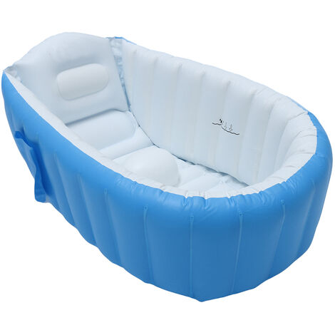 Aufklappbare aufblasbare Babybadewanne Tragbare Reiseduschwanne Sitzbäder Kinderbadewanne für Kinder Blau