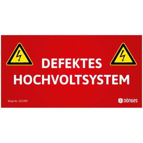 Aufkleber für HV-Systeme "DEFEKTES HOCHVOLTSYSTEM"