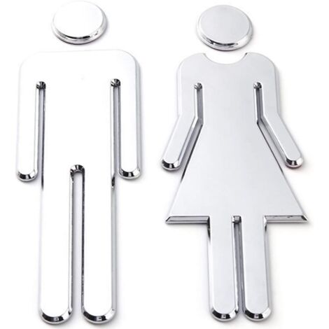 Aufkleber für Toiletten, 12 x 4 cm, Toilettenschilder mit Symbolen für Männer und Frauen, einfach zu klebende Toilettenschilder für Männer und Frauen für Toiletten-WC