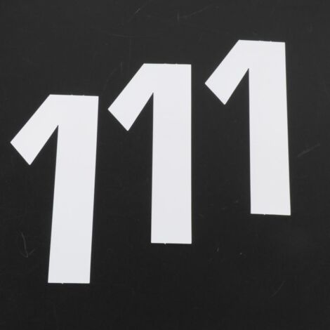 Aufkleber lot sticker nummer rennen ziffer eins 1 weiß 160x70mm