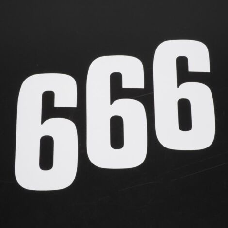 Aufkleber Lot Sticker Rennnummer Zahl sechs 6 weiß 160x75mm für
