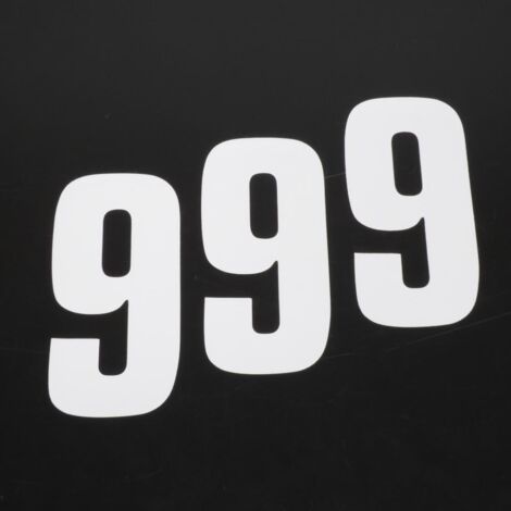 Aufkleber lot sticker rennnummer ziffer neun 9 weiß 160x75mm für