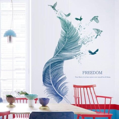 Aufkleber Mural pour Salon, 72x124cm Plume Autocollant Mural Comm