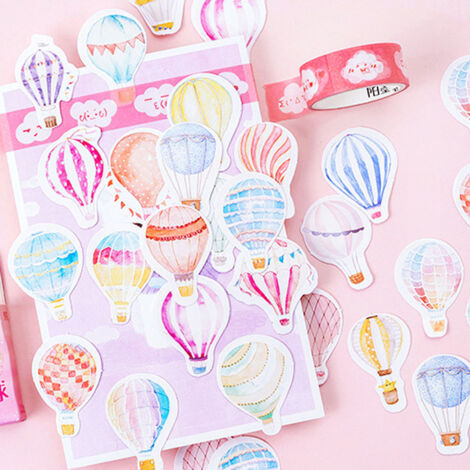 [Aufkleber] [Set mit 46 Aufklebern] Ballonaufkleber – Aufkleber im japanischen Design für Fotoalben, Scrapbooking und kreative Tagebücher