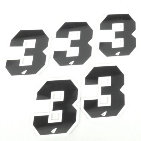 Aufkleber UFO für Motorrad Nummer 3 schwarz 130x100mm Neu