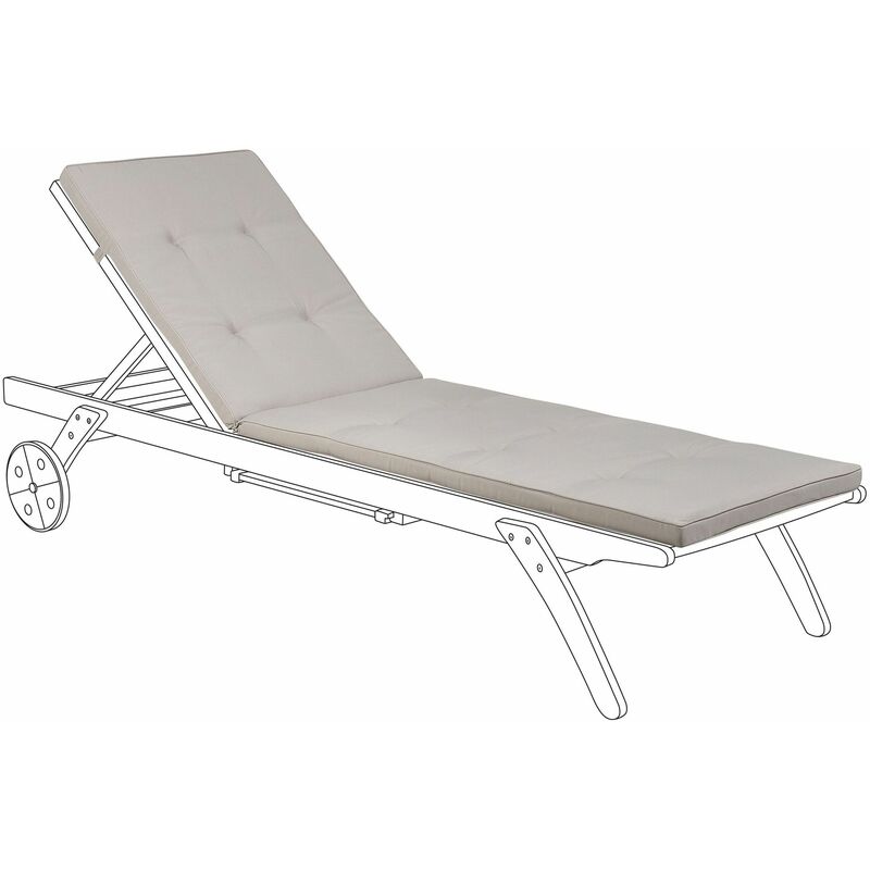 Auflage für Gartenliege Taupe Polsterbezug 192 x 56 x 5 cm Gartenmöbel - Grau