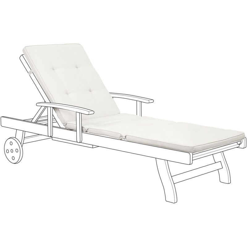 Auflage für Gartenliege Cremeweiß Polsterbezug 188 x 59 x 5 cm Gartenmöbel - Weiß