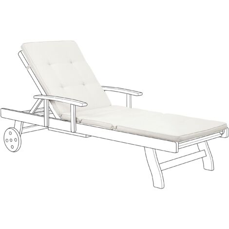 Auflage für Gartenliege Toscana / Java Polyester 59x188 Cremeweiß UV-beständig - Weiß