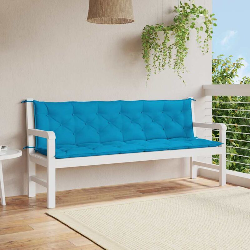 Gartenbank-auflage Hellblau 200x(50+50)x7 Cm Oxford-gewebe Vidaxl